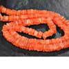 Natural Fanta Orange Carnelia Smooth Flat Square Heishi Cube Beads Strand Length is 14 Inches & Sizes from 4mm to 4.5mm approx. 